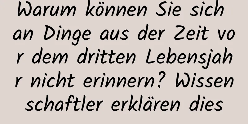 Warum können Sie sich an Dinge aus der Zeit vor dem dritten Lebensjahr nicht erinnern? Wissenschaftler erklären dies