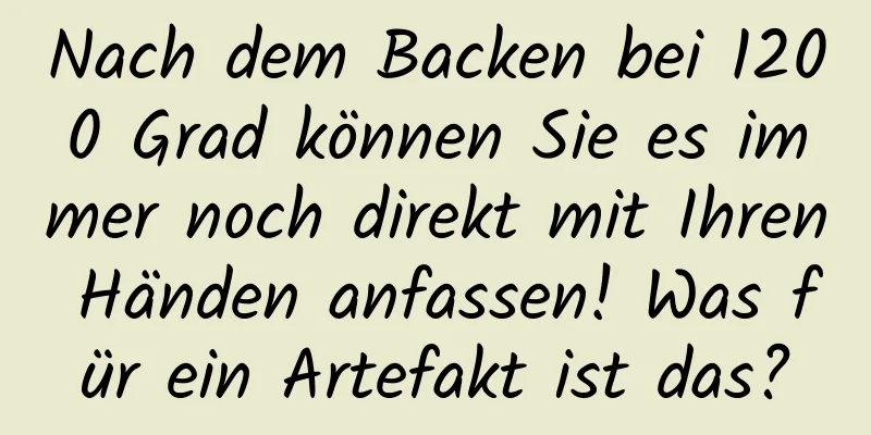 Nach dem Backen bei 1200 Grad können Sie es immer noch direkt mit Ihren Händen anfassen! Was für ein Artefakt ist das?