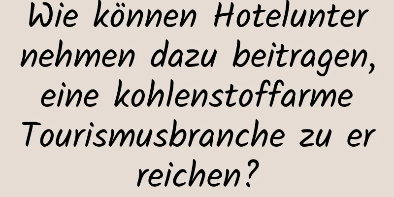 Wie können Hotelunternehmen dazu beitragen, eine kohlenstoffarme Tourismusbranche zu erreichen?