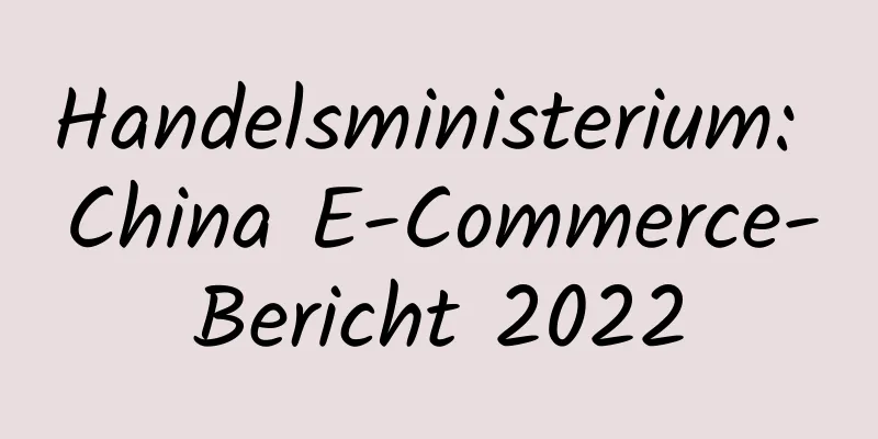 Handelsministerium: China E-Commerce-Bericht 2022