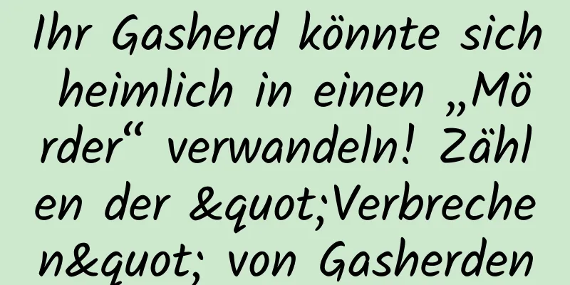 Ihr Gasherd könnte sich heimlich in einen „Mörder“ verwandeln! Zählen der "Verbrechen" von Gasherden