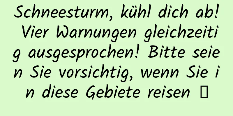 Schneesturm, kühl dich ab! Vier Warnungen gleichzeitig ausgesprochen! Bitte seien Sie vorsichtig, wenn Sie in diese Gebiete reisen →