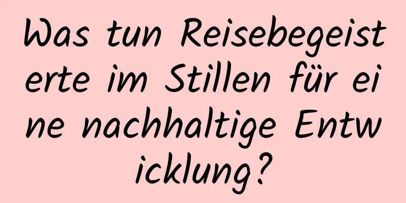 Was tun Reisebegeisterte im Stillen für eine nachhaltige Entwicklung?