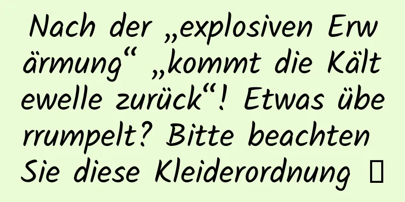 Nach der „explosiven Erwärmung“ „kommt die Kältewelle zurück“! Etwas überrumpelt? Bitte beachten Sie diese Kleiderordnung →