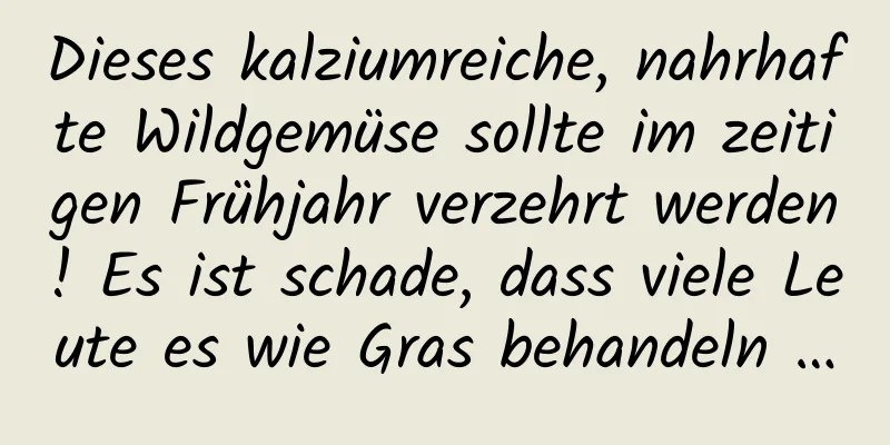 Dieses kalziumreiche, nahrhafte Wildgemüse sollte im zeitigen Frühjahr verzehrt werden! Es ist schade, dass viele Leute es wie Gras behandeln …