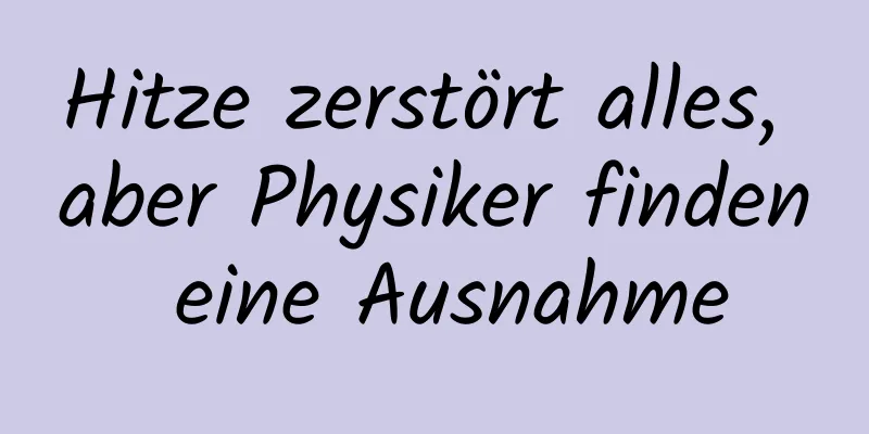 Hitze zerstört alles, aber Physiker finden eine Ausnahme