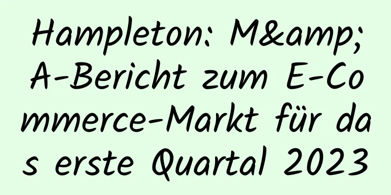 Hampleton: M&A-Bericht zum E-Commerce-Markt für das erste Quartal 2023