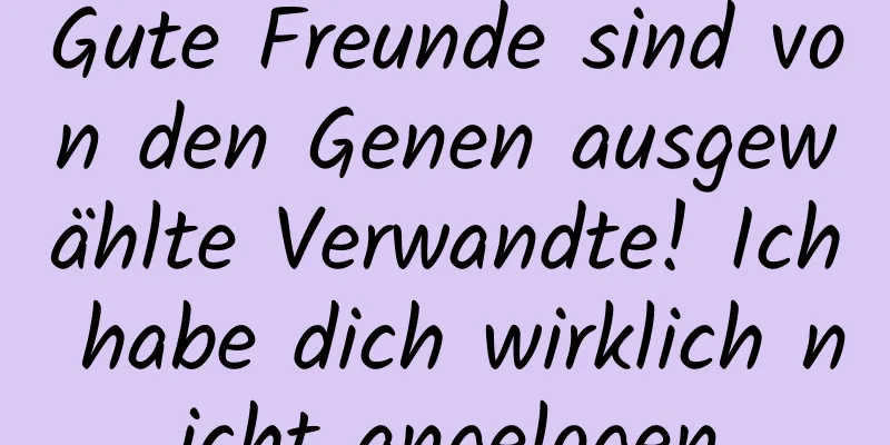 Gute Freunde sind von den Genen ausgewählte Verwandte! Ich habe dich wirklich nicht angelogen