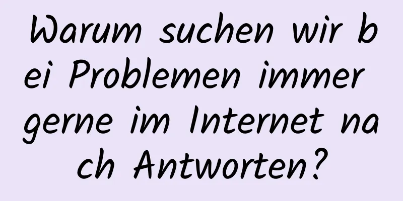 Warum suchen wir bei Problemen immer gerne im Internet nach Antworten?