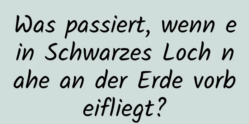 Was passiert, wenn ein Schwarzes Loch nahe an der Erde vorbeifliegt?