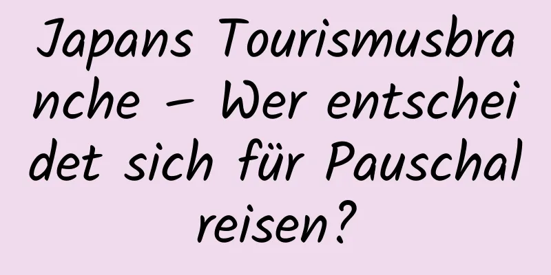Japans Tourismusbranche – Wer entscheidet sich für Pauschalreisen?