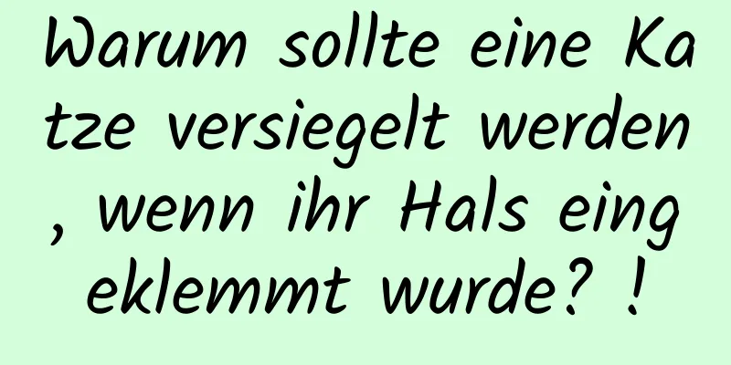 Warum sollte eine Katze versiegelt werden, wenn ihr Hals eingeklemmt wurde? !