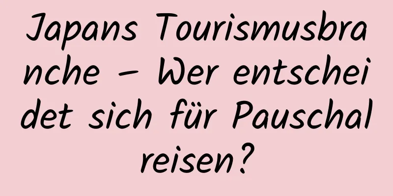 Japans Tourismusbranche – Wer entscheidet sich für Pauschalreisen?