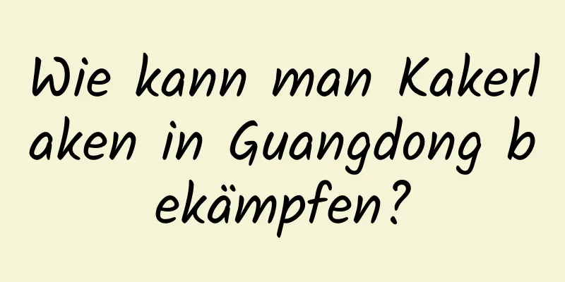 Wie kann man Kakerlaken in Guangdong bekämpfen?