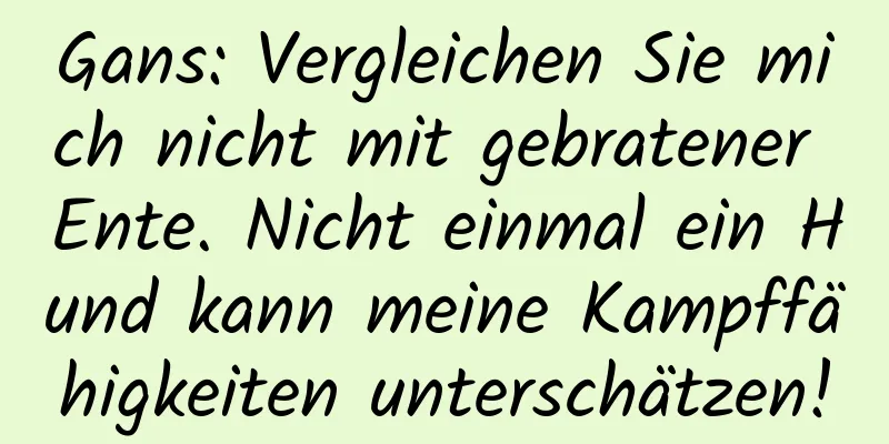 Gans: Vergleichen Sie mich nicht mit gebratener Ente. Nicht einmal ein Hund kann meine Kampffähigkeiten unterschätzen!