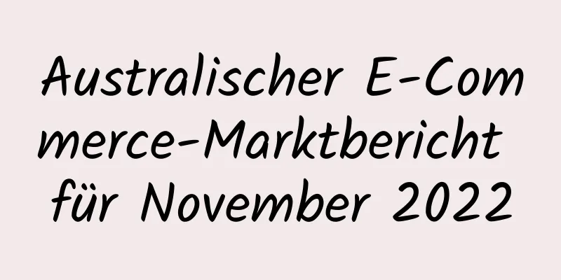 Australischer E-Commerce-Marktbericht für November 2022