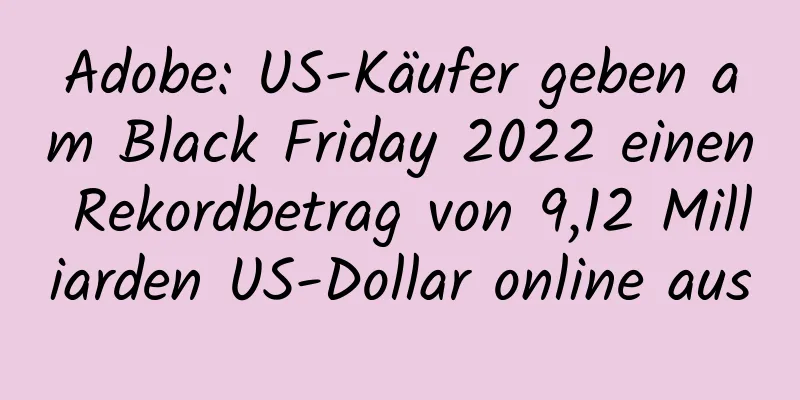 Adobe: US-Käufer geben am Black Friday 2022 einen Rekordbetrag von 9,12 Milliarden US-Dollar online aus
