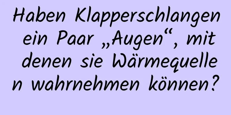 Haben Klapperschlangen ein Paar „Augen“, mit denen sie Wärmequellen wahrnehmen können?