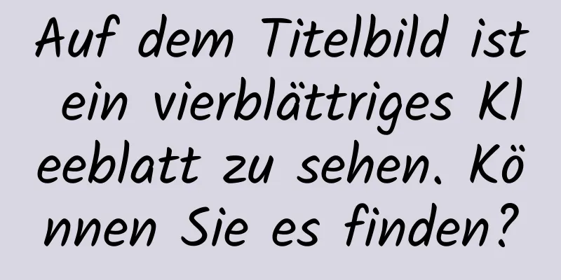 Auf dem Titelbild ist ein vierblättriges Kleeblatt zu sehen. Können Sie es finden?
