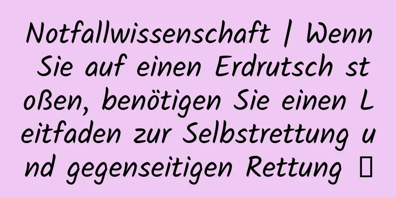 Notfallwissenschaft | Wenn Sie auf einen Erdrutsch stoßen, benötigen Sie einen Leitfaden zur Selbstrettung und gegenseitigen Rettung →