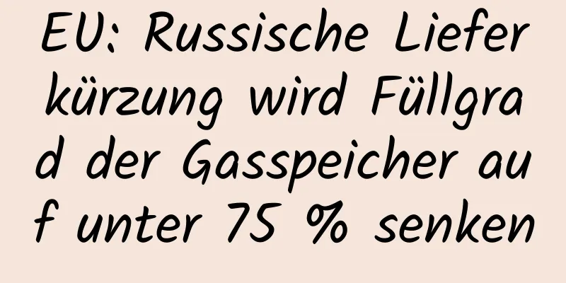 EU: Russische Lieferkürzung wird Füllgrad der Gasspeicher auf unter 75 % senken