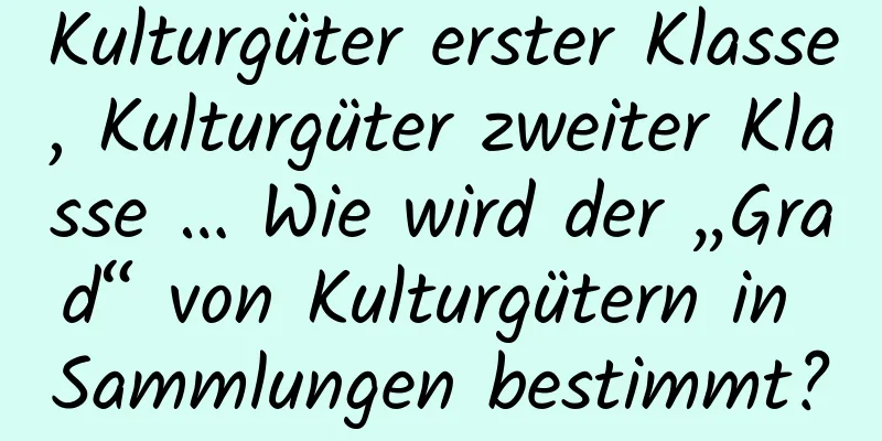 Kulturgüter erster Klasse, Kulturgüter zweiter Klasse … Wie wird der „Grad“ von Kulturgütern in Sammlungen bestimmt?