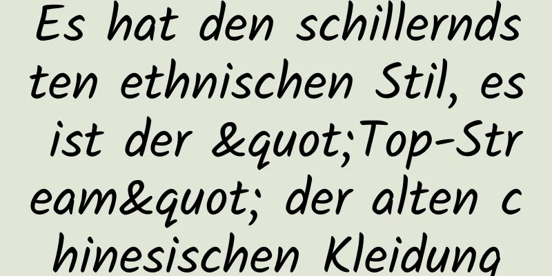 Es hat den schillerndsten ethnischen Stil, es ist der "Top-Stream" der alten chinesischen Kleidung