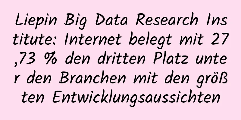 Liepin Big Data Research Institute: Internet belegt mit 27,73 % den dritten Platz unter den Branchen mit den größten Entwicklungsaussichten