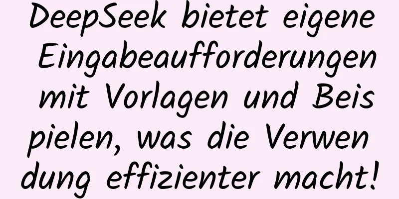 DeepSeek bietet eigene Eingabeaufforderungen mit Vorlagen und Beispielen, was die Verwendung effizienter macht!