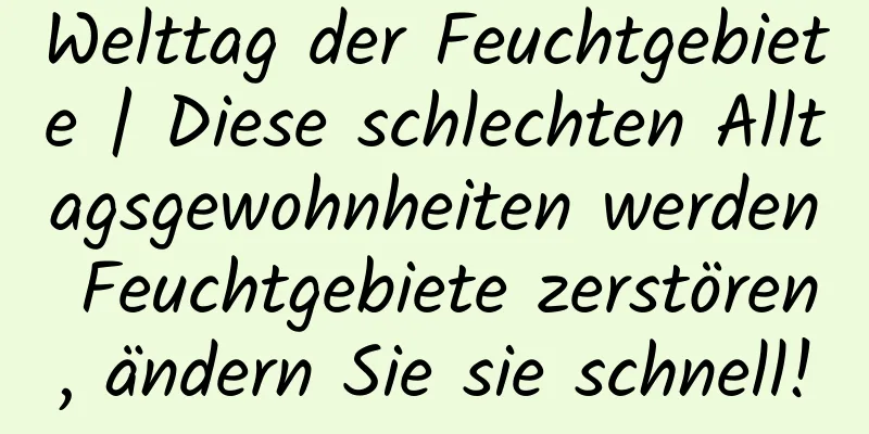 Welttag der Feuchtgebiete | Diese schlechten Alltagsgewohnheiten werden Feuchtgebiete zerstören, ändern Sie sie schnell!
