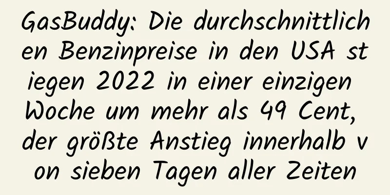 GasBuddy: Die durchschnittlichen Benzinpreise in den USA stiegen 2022 in einer einzigen Woche um mehr als 49 Cent, der größte Anstieg innerhalb von sieben Tagen aller Zeiten