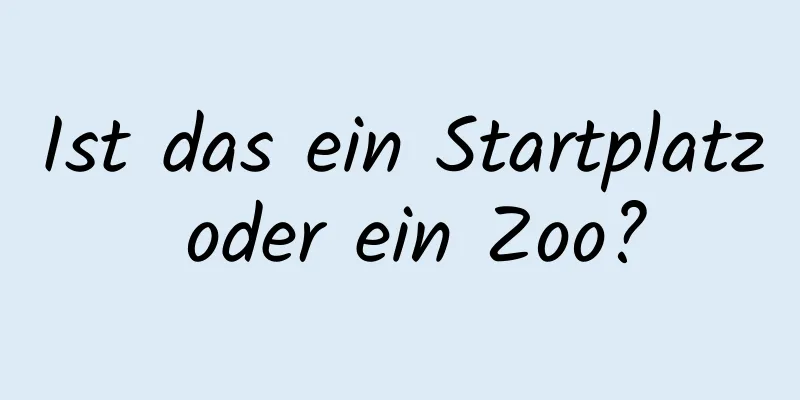 Ist das ein Startplatz oder ein Zoo?