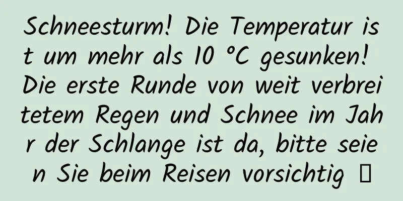 Schneesturm! Die Temperatur ist um mehr als 10 °C gesunken! Die erste Runde von weit verbreitetem Regen und Schnee im Jahr der Schlange ist da, bitte seien Sie beim Reisen vorsichtig →