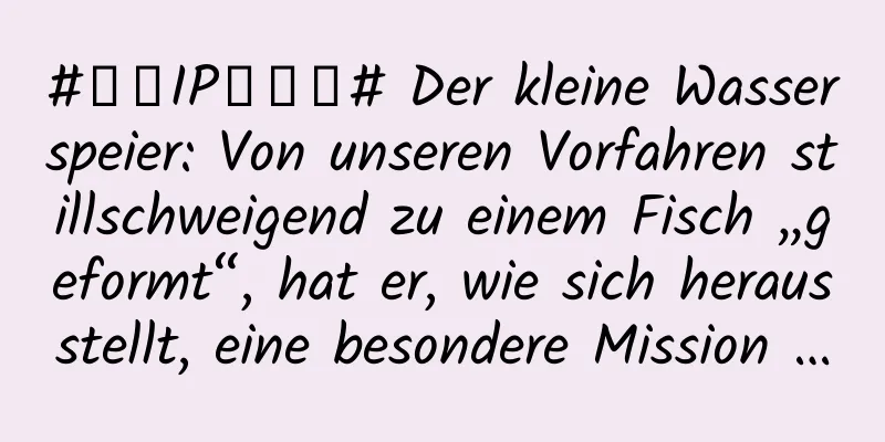 #千万IP创科普# Der kleine Wasserspeier: Von unseren Vorfahren stillschweigend zu einem Fisch „geformt“, hat er, wie sich herausstellt, eine besondere Mission …