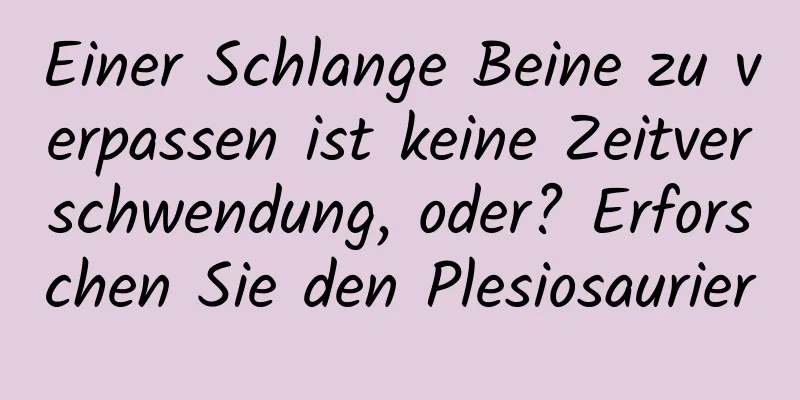 Einer Schlange Beine zu verpassen ist keine Zeitverschwendung, oder? Erforschen Sie den Plesiosaurier