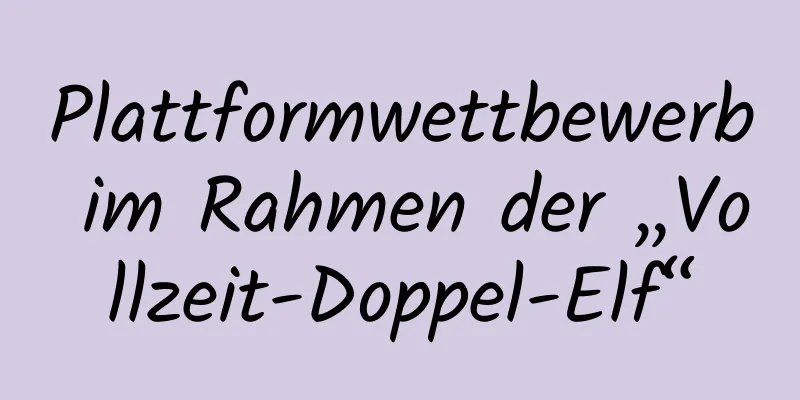 Plattformwettbewerb im Rahmen der „Vollzeit-Doppel-Elf“