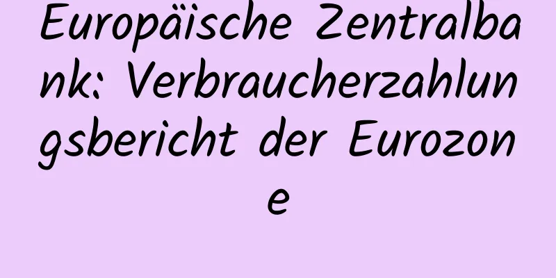 Europäische Zentralbank: Verbraucherzahlungsbericht der Eurozone