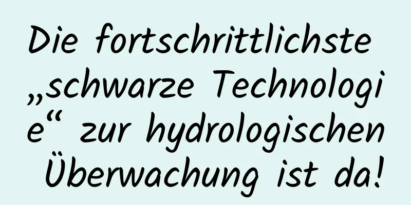 Die fortschrittlichste „schwarze Technologie“ zur hydrologischen Überwachung ist da!