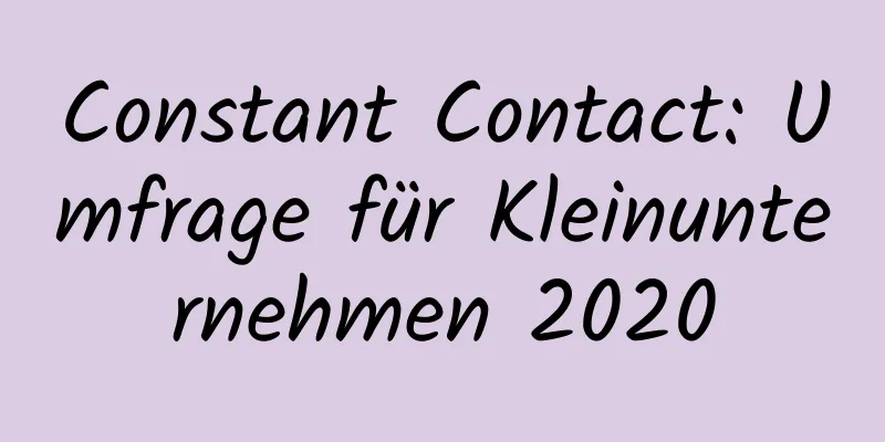 Constant Contact: Umfrage für Kleinunternehmen 2020