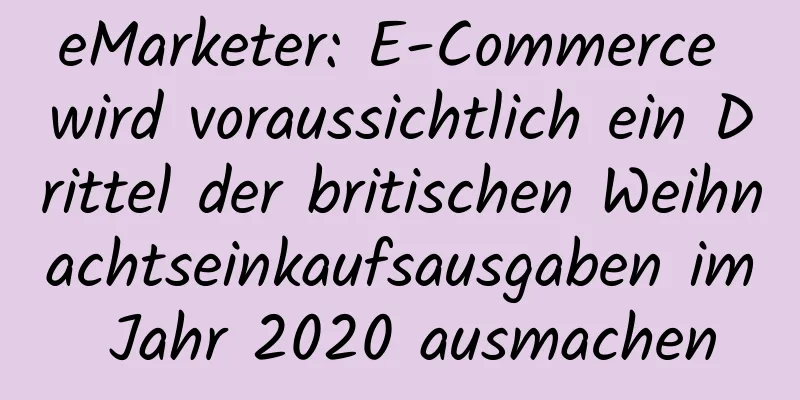 eMarketer: E-Commerce wird voraussichtlich ein Drittel der britischen Weihnachtseinkaufsausgaben im Jahr 2020 ausmachen