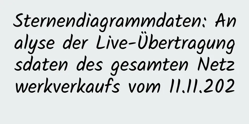 Sternendiagrammdaten: Analyse der Live-Übertragungsdaten des gesamten Netzwerkverkaufs vom 11.11.2020