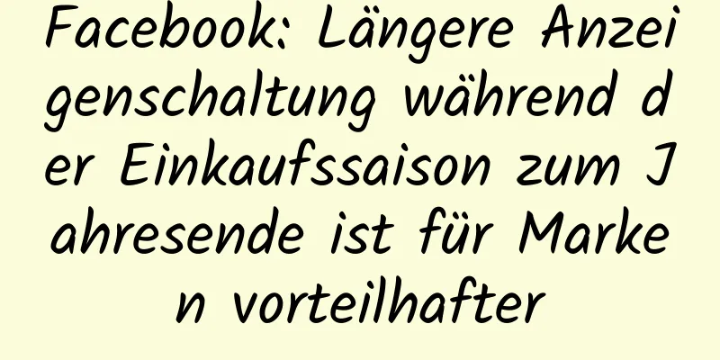Facebook: Längere Anzeigenschaltung während der Einkaufssaison zum Jahresende ist für Marken vorteilhafter