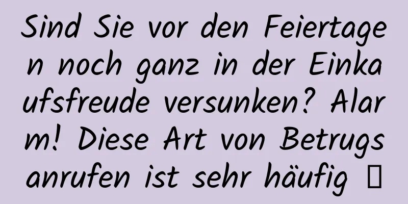 Sind Sie vor den Feiertagen noch ganz in der Einkaufsfreude versunken? Alarm! Diese Art von Betrugsanrufen ist sehr häufig →