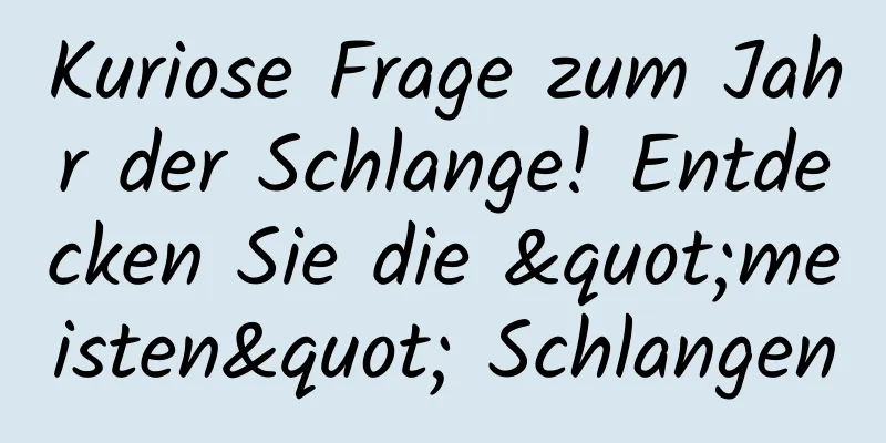 Kuriose Frage zum Jahr der Schlange! Entdecken Sie die "meisten" Schlangen