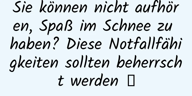 Sie können nicht aufhören, Spaß im Schnee zu haben? Diese Notfallfähigkeiten sollten beherrscht werden →