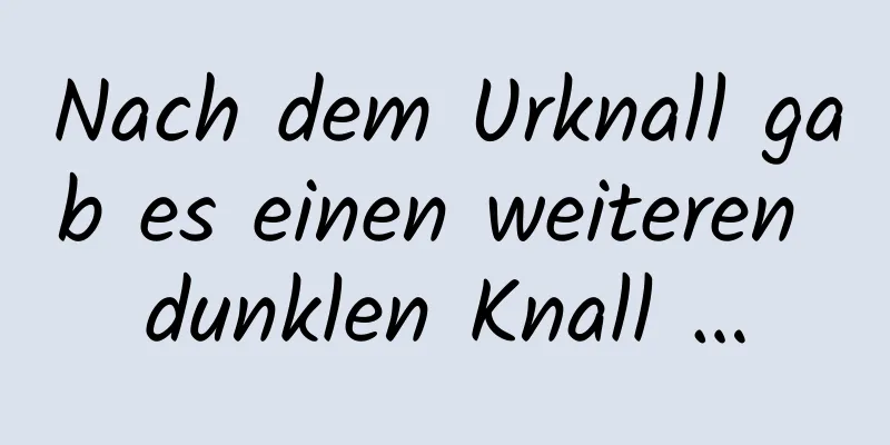 Nach dem Urknall gab es einen weiteren dunklen Knall …