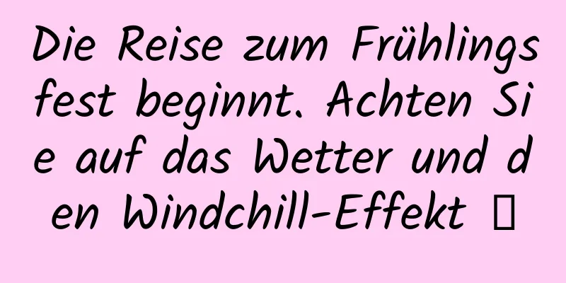 Die Reise zum Frühlingsfest beginnt. Achten Sie auf das Wetter und den Windchill-Effekt →