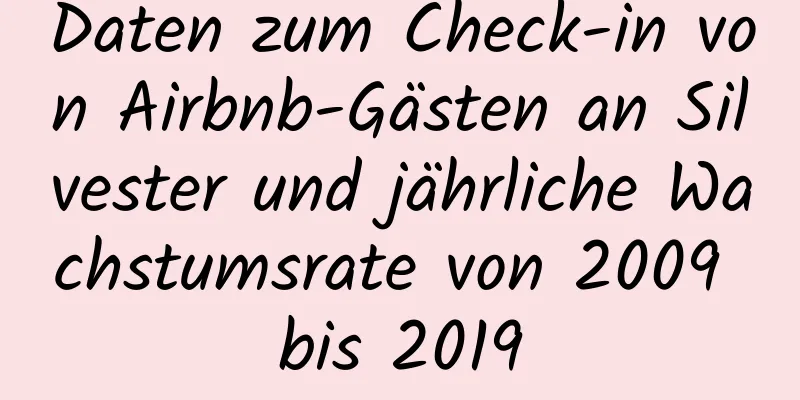 Daten zum Check-in von Airbnb-Gästen an Silvester und jährliche Wachstumsrate von 2009 bis 2019