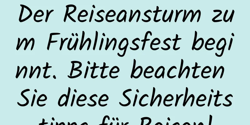 Der Reiseansturm zum Frühlingsfest beginnt. Bitte beachten Sie diese Sicherheitstipps für Reisen!