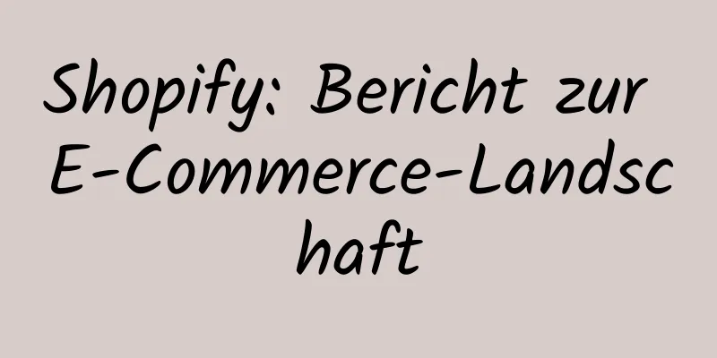 Shopify: Bericht zur E-Commerce-Landschaft